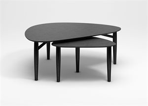 Katrine sofa bords sæt - Mørk grå sten look
